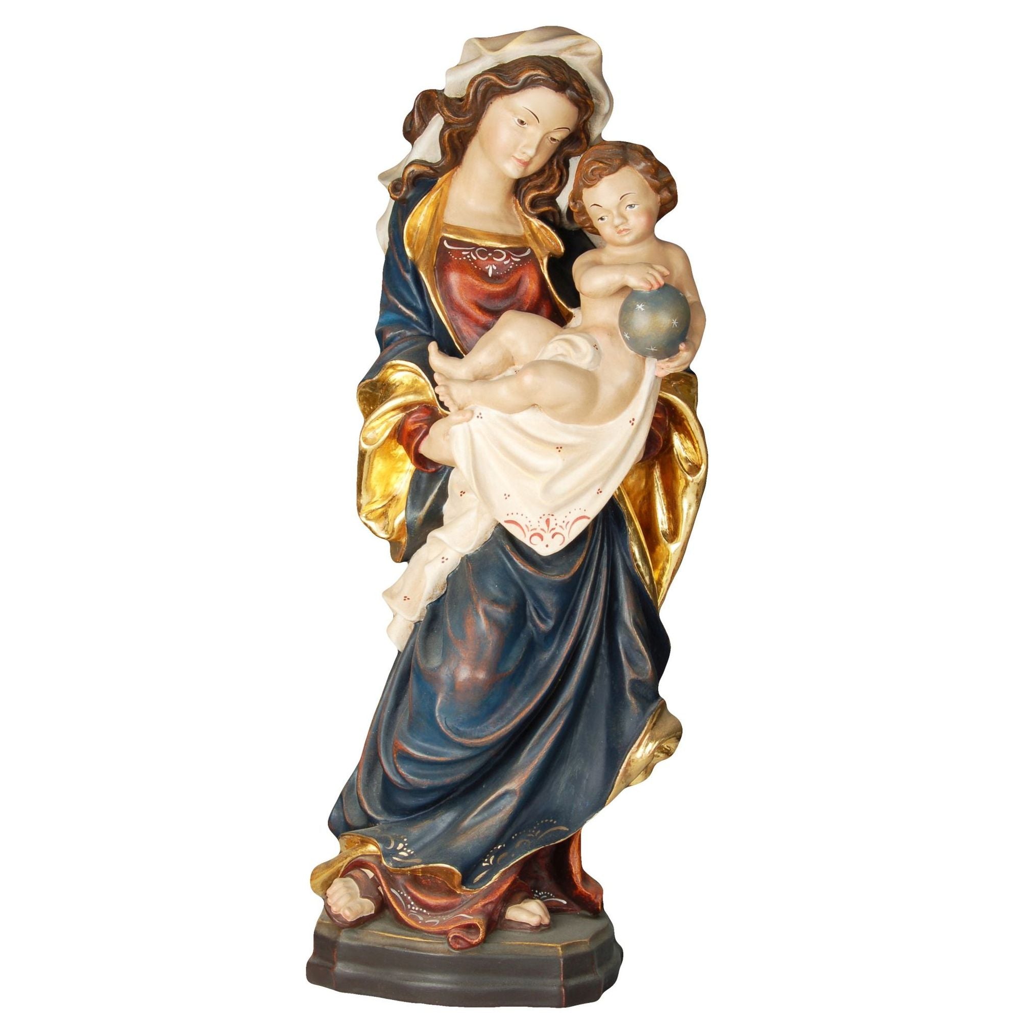 Madonna mit Kind „Mutter der Erde“ – handgeschnitzt in Südtirol, Lindenholz