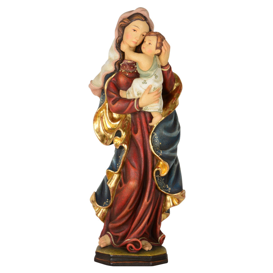 Madonna „Mutter der Liebe“ – handgeschnitzte Holzfigur, Ausführung Echtgold antik