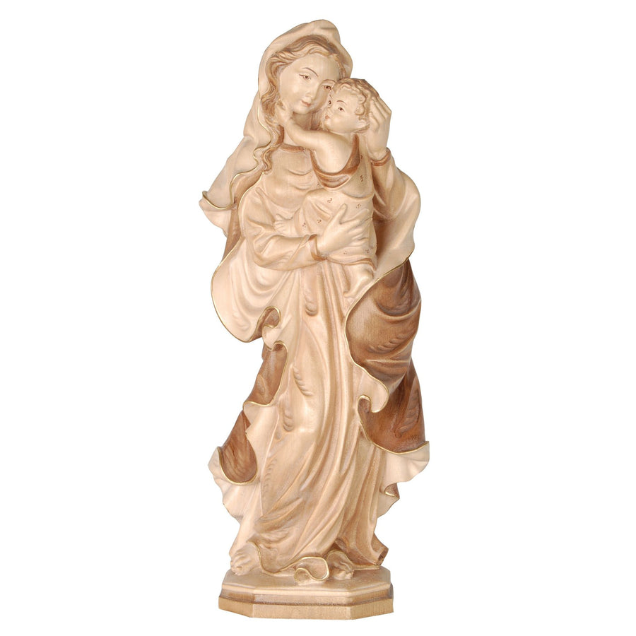 Madonna „Mutter der Liebe“ – handgeschnitzte Holzfigur, Ausführung mehrfarbig gebeizt