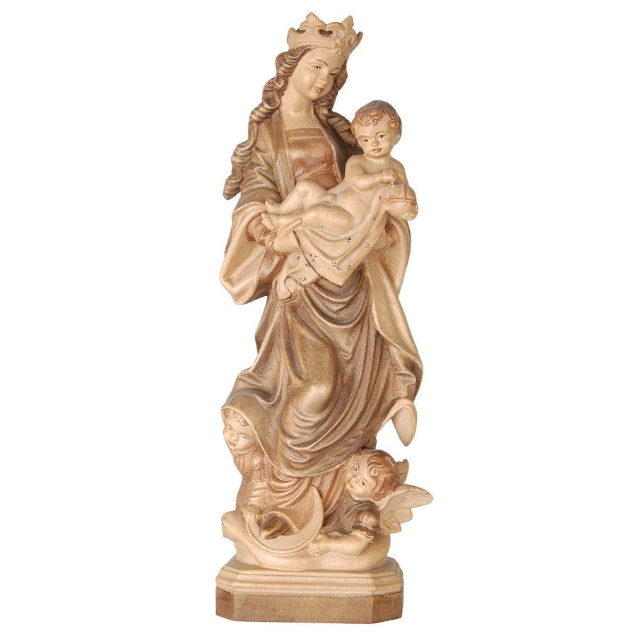 Mauch-Madonna mit Kind – handgeschnitzte Holzfigur, Ausführung mehrfarbig gebeizt