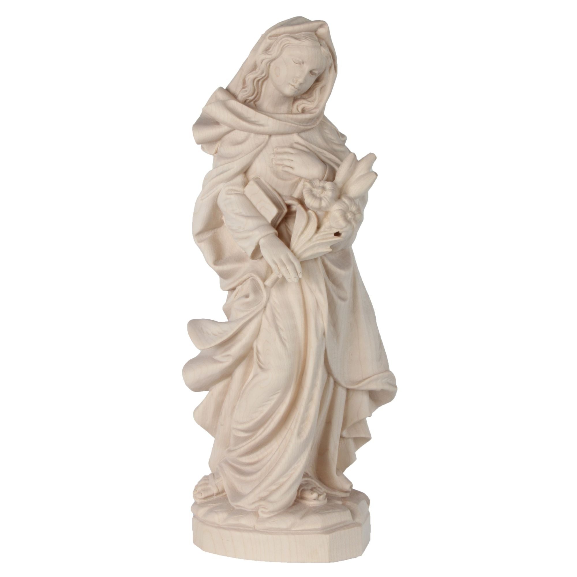 Madonna Immacolata mit Lilie – handgeschnitzt in Südtirol