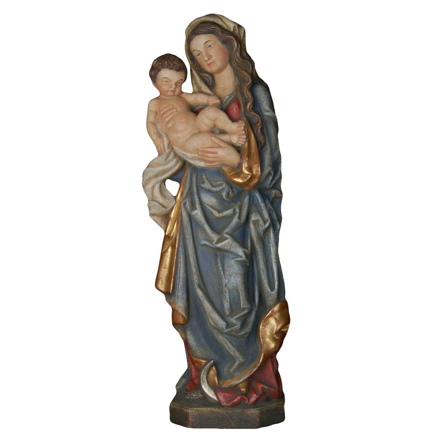 Riemenschneider-Madonna mit Kind – handgeschnitzte Holzfigur, Ausführung Echtgold antik