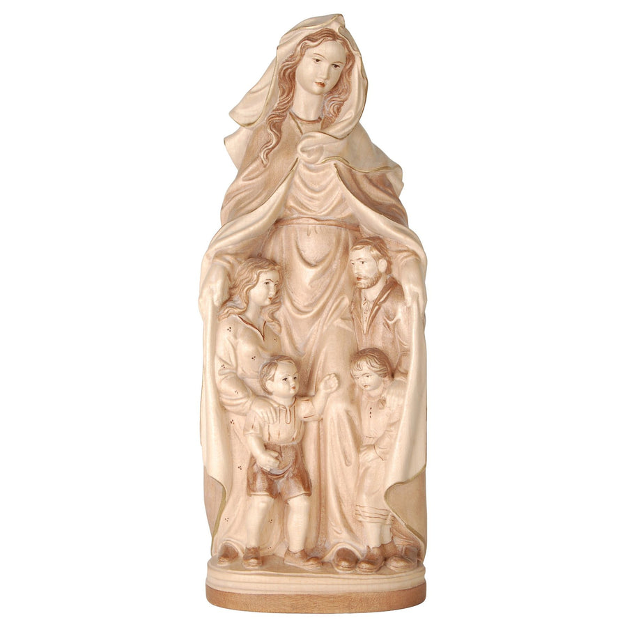 Madonna „Mutter der Familie“ – handgeschnitzte Holzfigur, Ausführung mehrfarbig gebeizt
