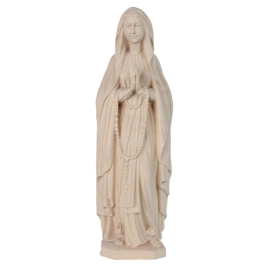 Madonna von Lourdes – handgeschnitzte Holzfigur, Ausführung natur