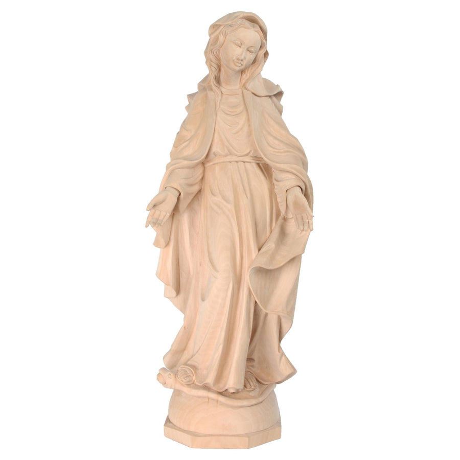 Madonna “Mother of Grace” – hand-carved wooden statue from South Tyrol, natural finish