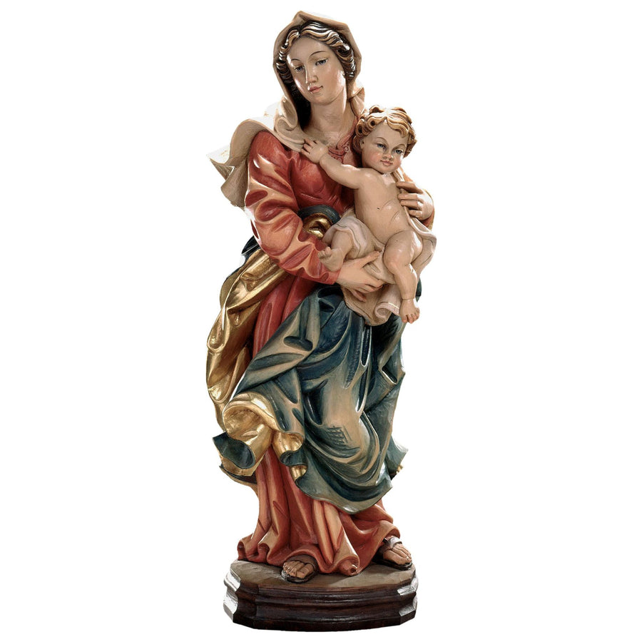 Madonna “Mother of Mercy” – hand-carved wooden statue from South Tyrol, hand-painted finish