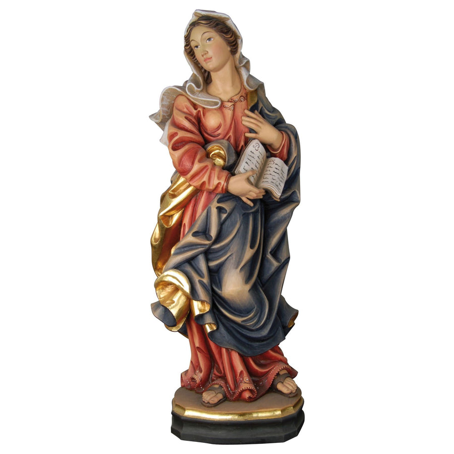 Virgen «Madre de la Sabiduría» – talla de madera hecha a mano del Tirol del Sur, acabado pintado a mano