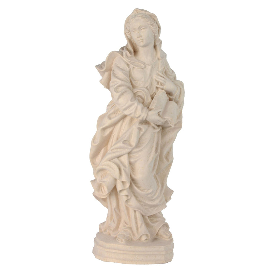 Virgen «Madre de la Sabiduría» – talla de madera hecha a mano del Tirol del Sur, acabado natural