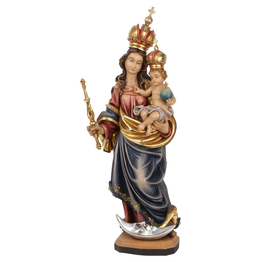 Madonna Bavaria mit Kind – handgeschnitzte Holzfigur, Ausführung handbemalt