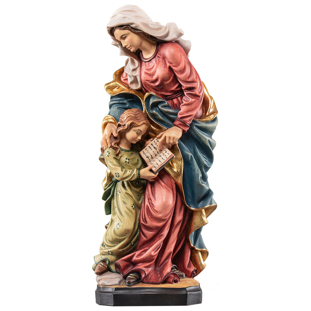Hl. Anna mit Maria – handgeschnitzte Holzfigur, Ausführung handbemalt