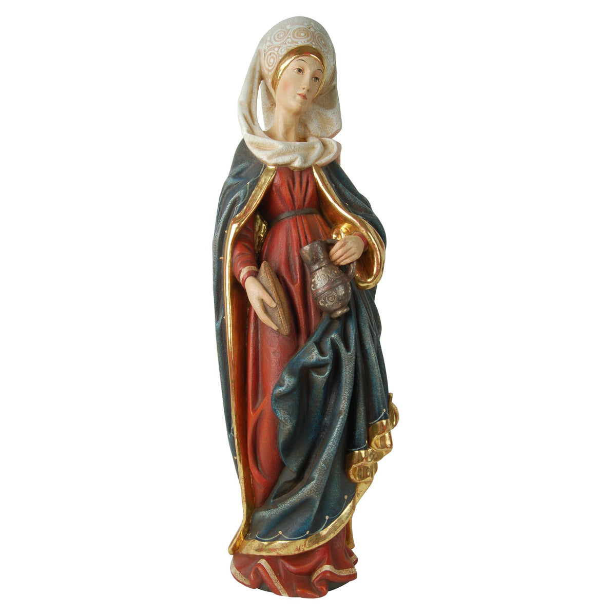 Hl. Elisabeth nach Riemenschneider – handgeschnitzte Holzfigur, Ausführung Echtgold antik