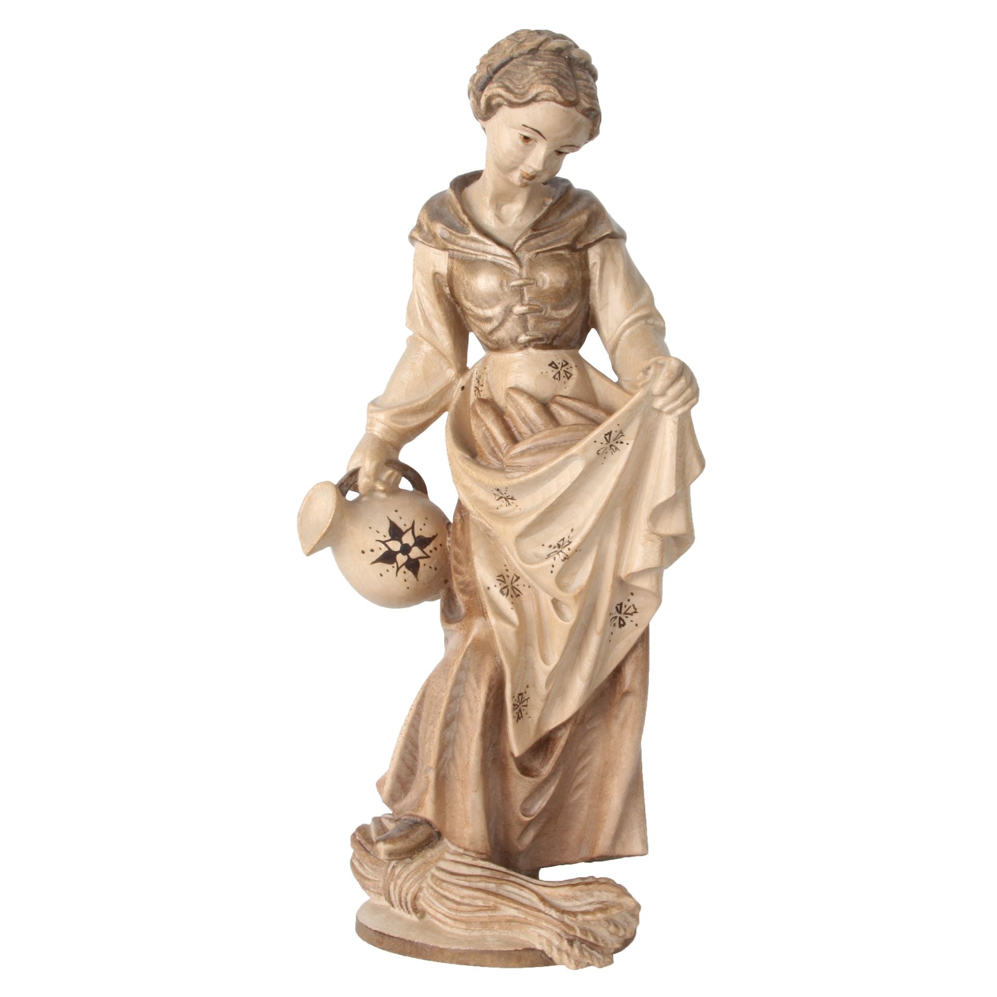 Hl. Elisabeth mit Krug – handgeschnitzte Holzfigur aus Südtirol