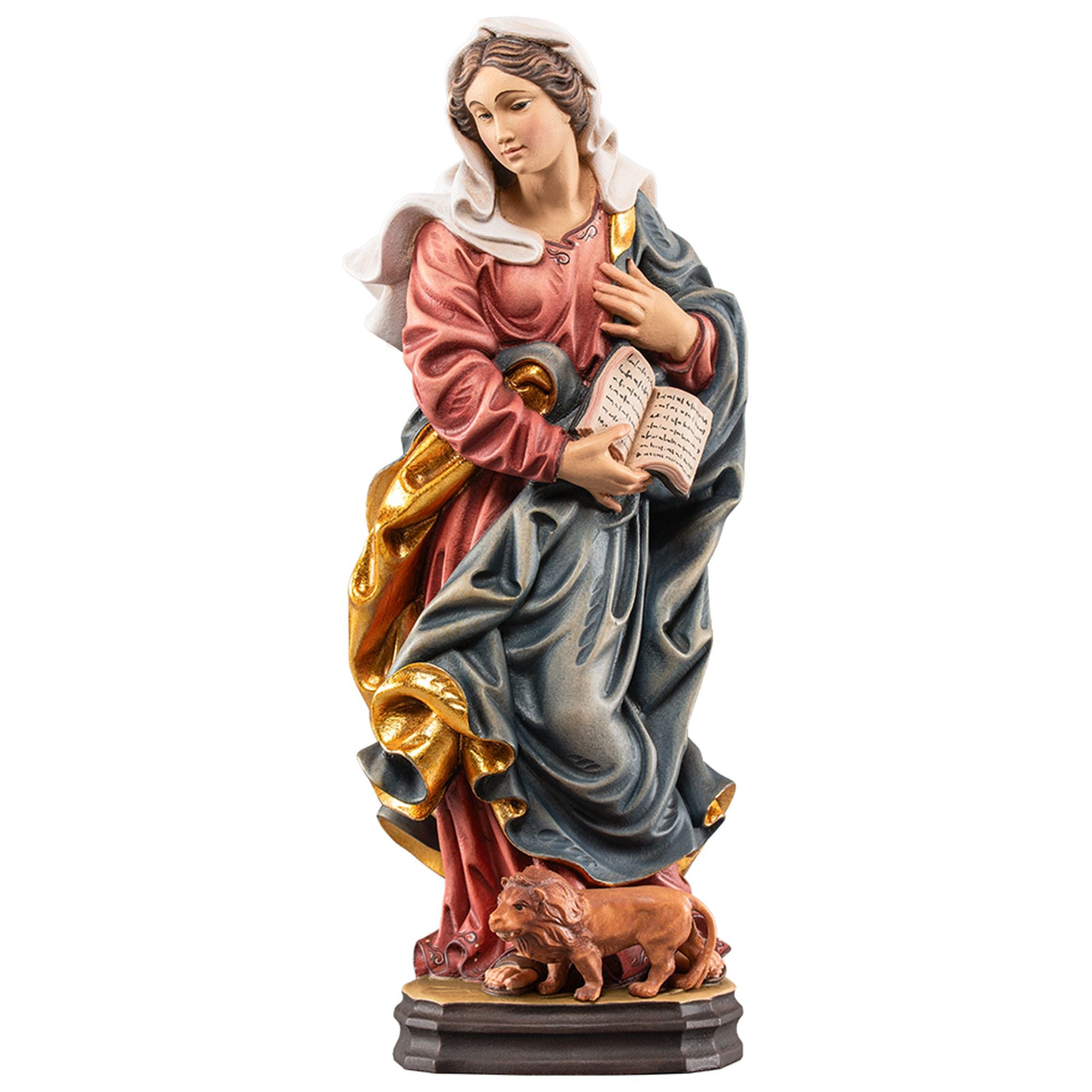 Hl. Tatiana mit Löwe – handgeschnitzt in Südtirol