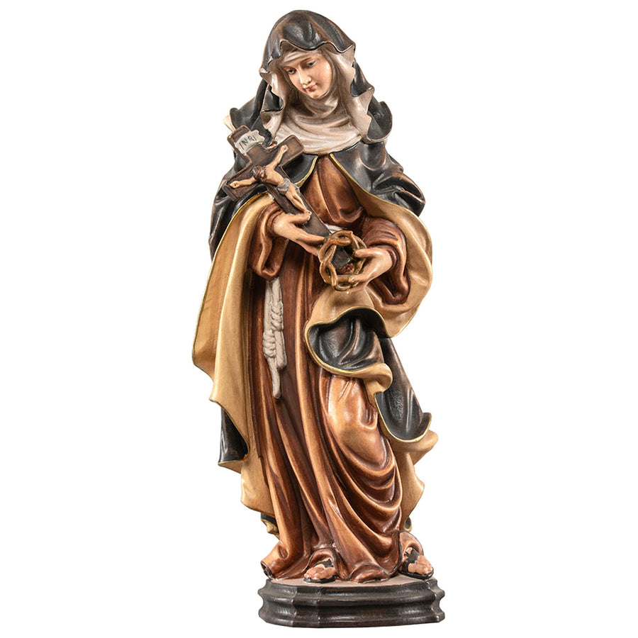 Hl. Rita von Cascia – handgeschnitzte Holzfigur, Ausführung handbemalt