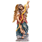Hl. Uriel – Erzengel mit Blitzsymbol, handgeschnitzte Holzfigur