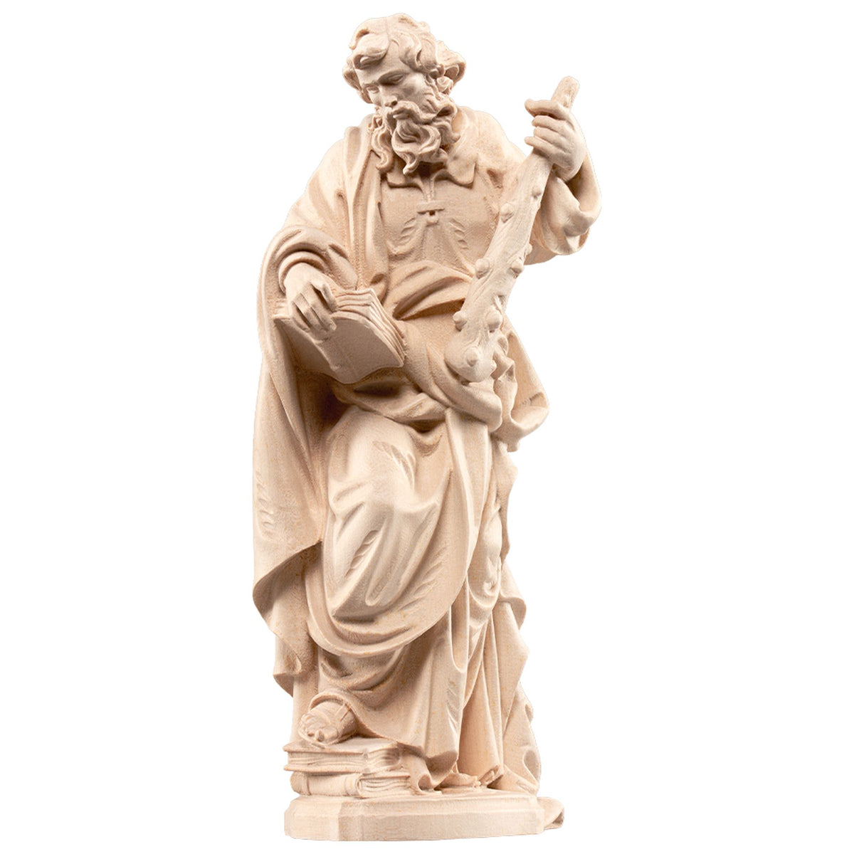 Hl. Judas Thaddäus – handgeschnitzte Holzfigur, Ausführung natur