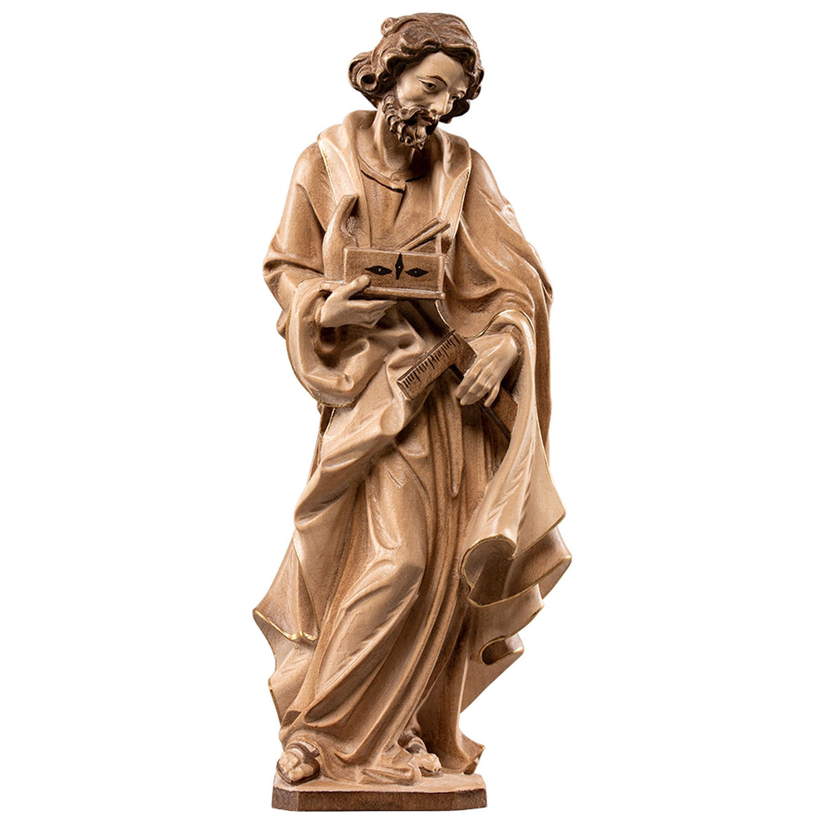 Hl. Josef – handgeschnitzte Holzfigur, Ausführung mehrfarbig gebeizt