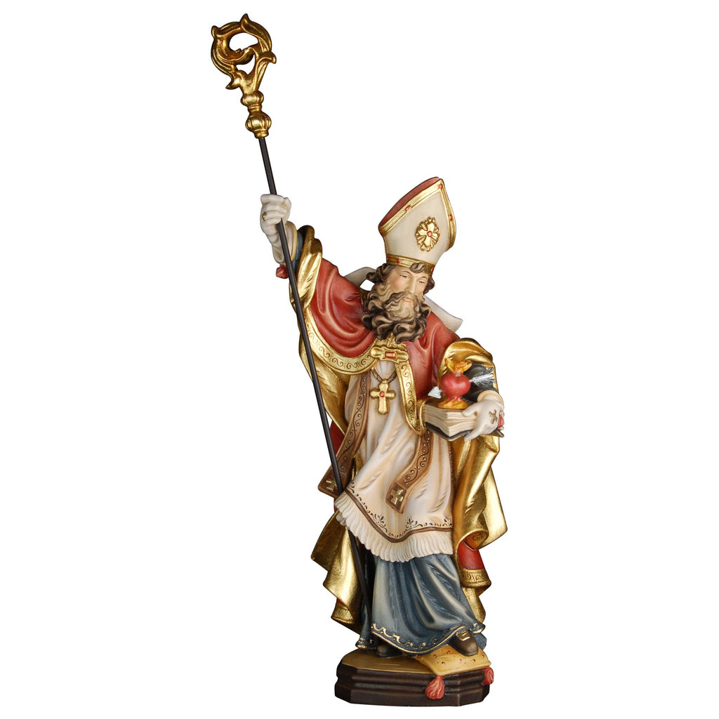 Hl. Gerhard mit Buch und durchbohrtem Herzen – Heiligenfigur, handgeschnitzt in Südtirol