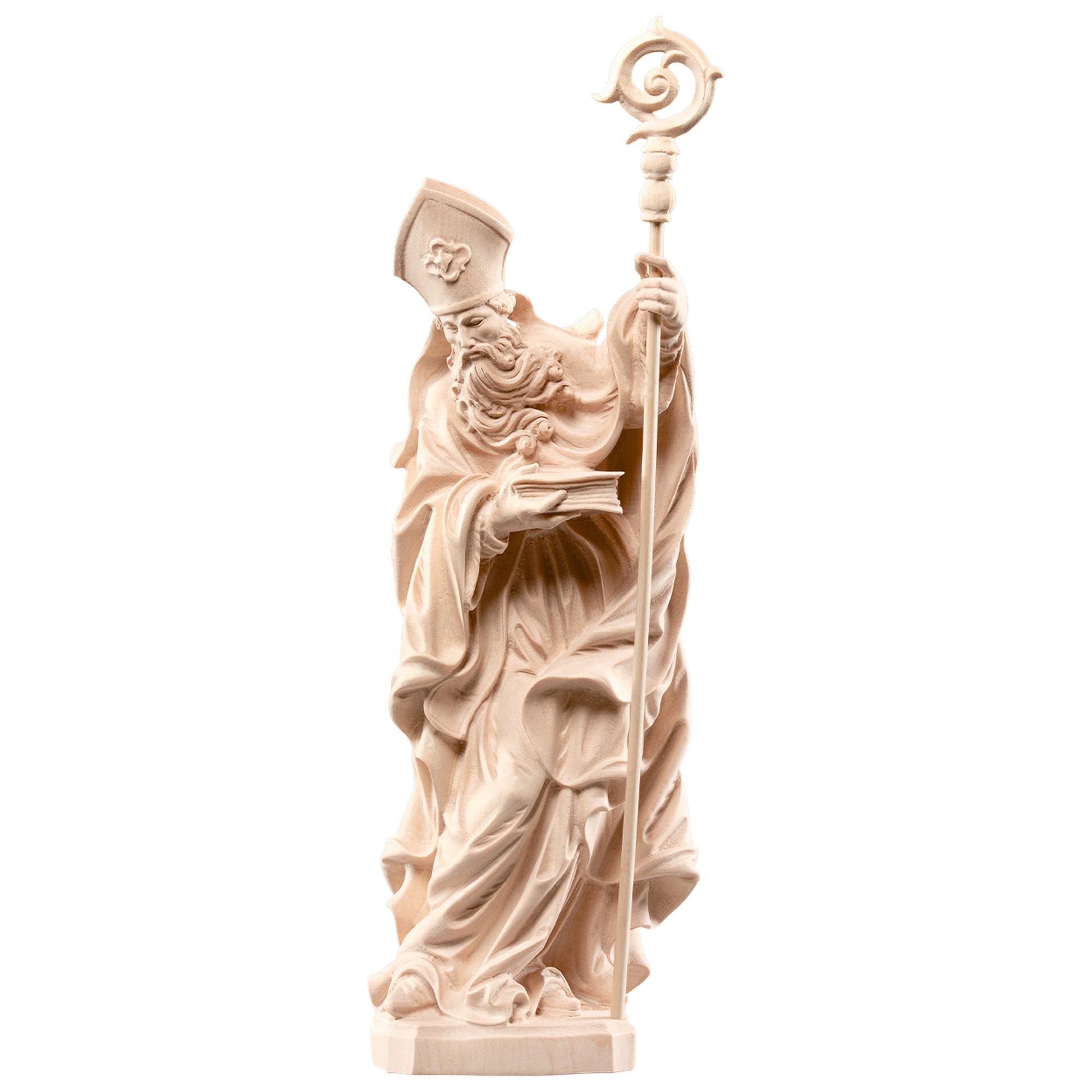 Hl. Ulrich mit Buch und Fisch – handgeschnitzt in Südtirol