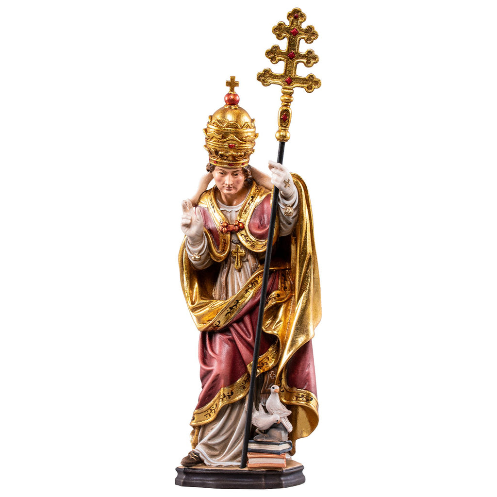 Heilige Männer – Hl. Eugen mit Vögel – handgeschnitzt in Südtirol