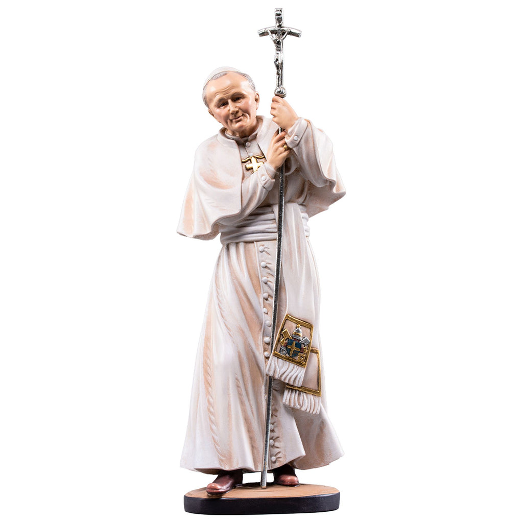 Hl. Johannes Paul II. Figur – handgeschnitzt in Südtirol, mehrere Ausführungen