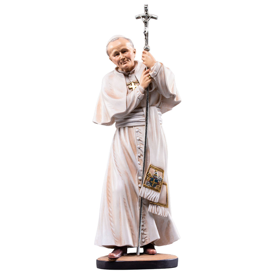Hl. Johannes Paul II. – handgeschnitzte Holzfigur, Ausführung handbemalt