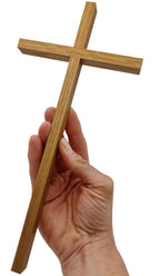 Wandkreuz aus naturbelassenem Lindenholz, 26 cm, schlicht ohne Korpus