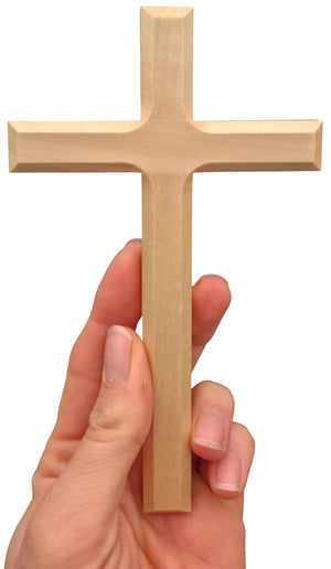 Wandkreuz Eichenholz naturbelassen 16×9,5 cm – gesegnet