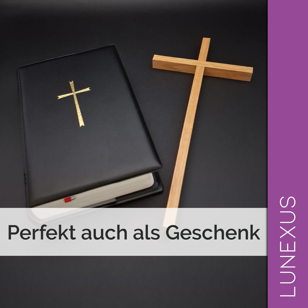 Wandkreuz aus naturbelassenem Lindenholz, 26 cm, schlicht ohne Korpus – Bild 6