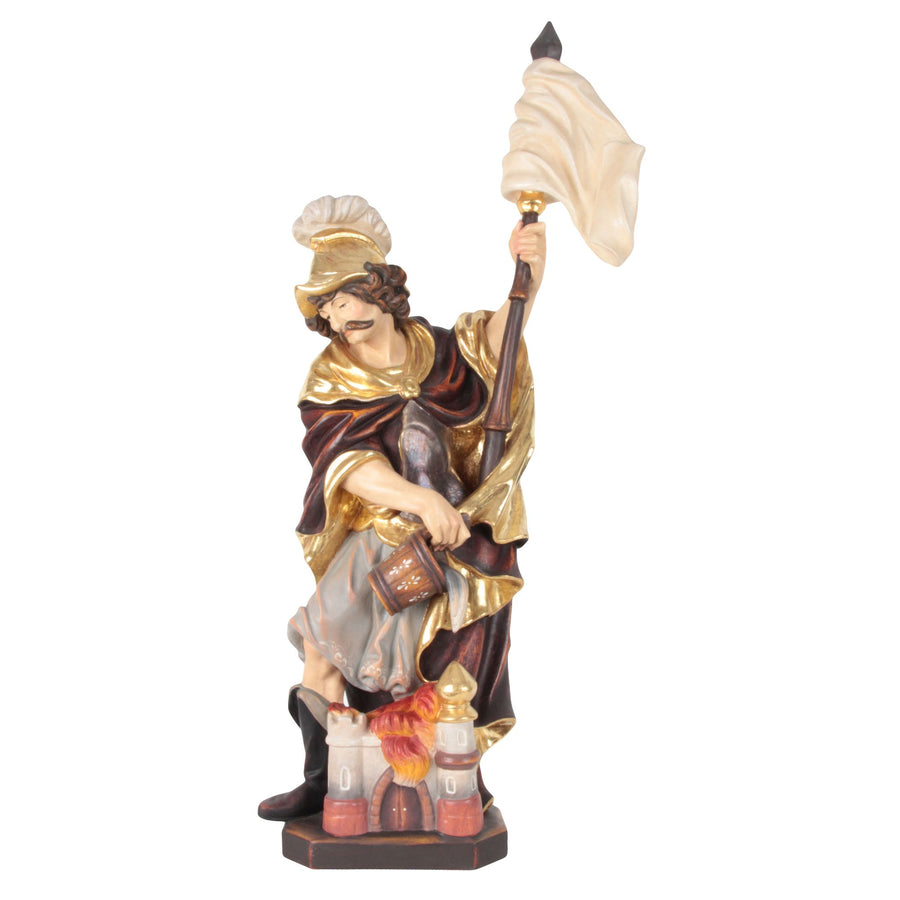 Hl. Florian – handgeschnitzte Holzfigur, Ausführung Echtgold