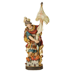 Heiliger Florian barock – handgeschnitzte Holzfigur, Schutzpatron der Feuerwehr, gefertigt in Südtirol