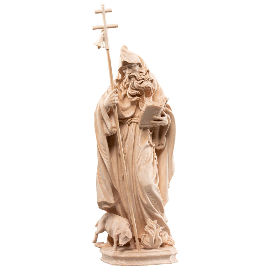 Hl. Antonius der Große – handgeschnitzte Holzfigur, Ausführung natur