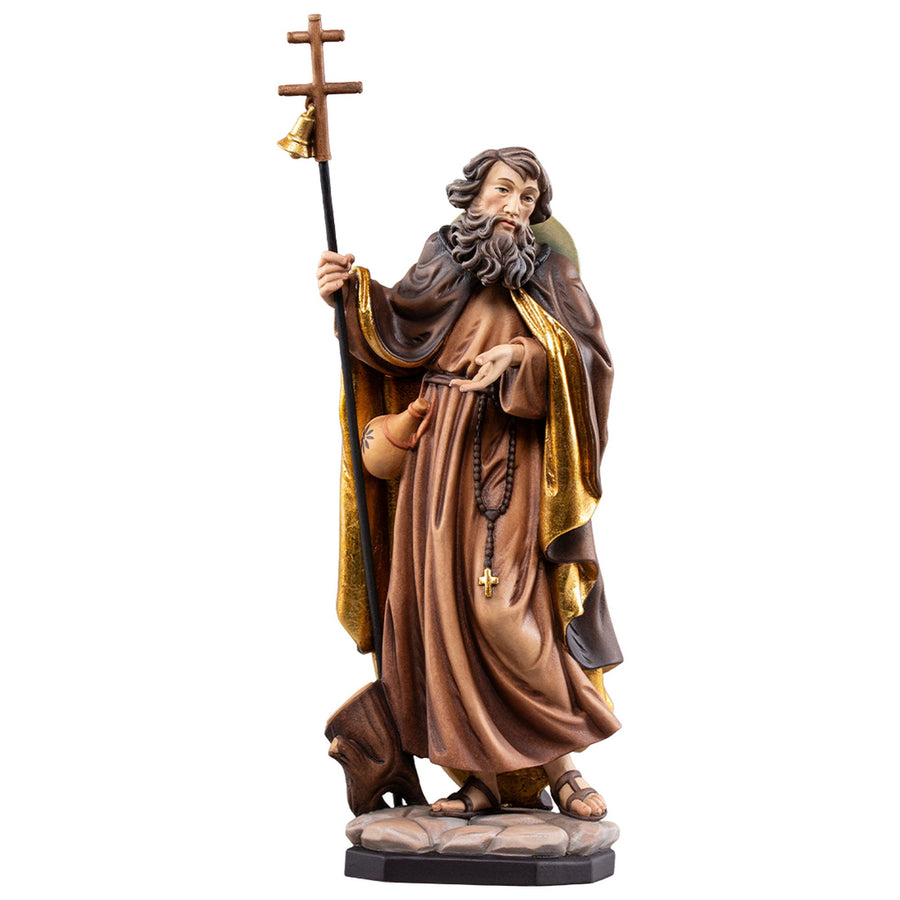Santo eremita – statua in legno scolpita a mano, finitura dipinta a mano