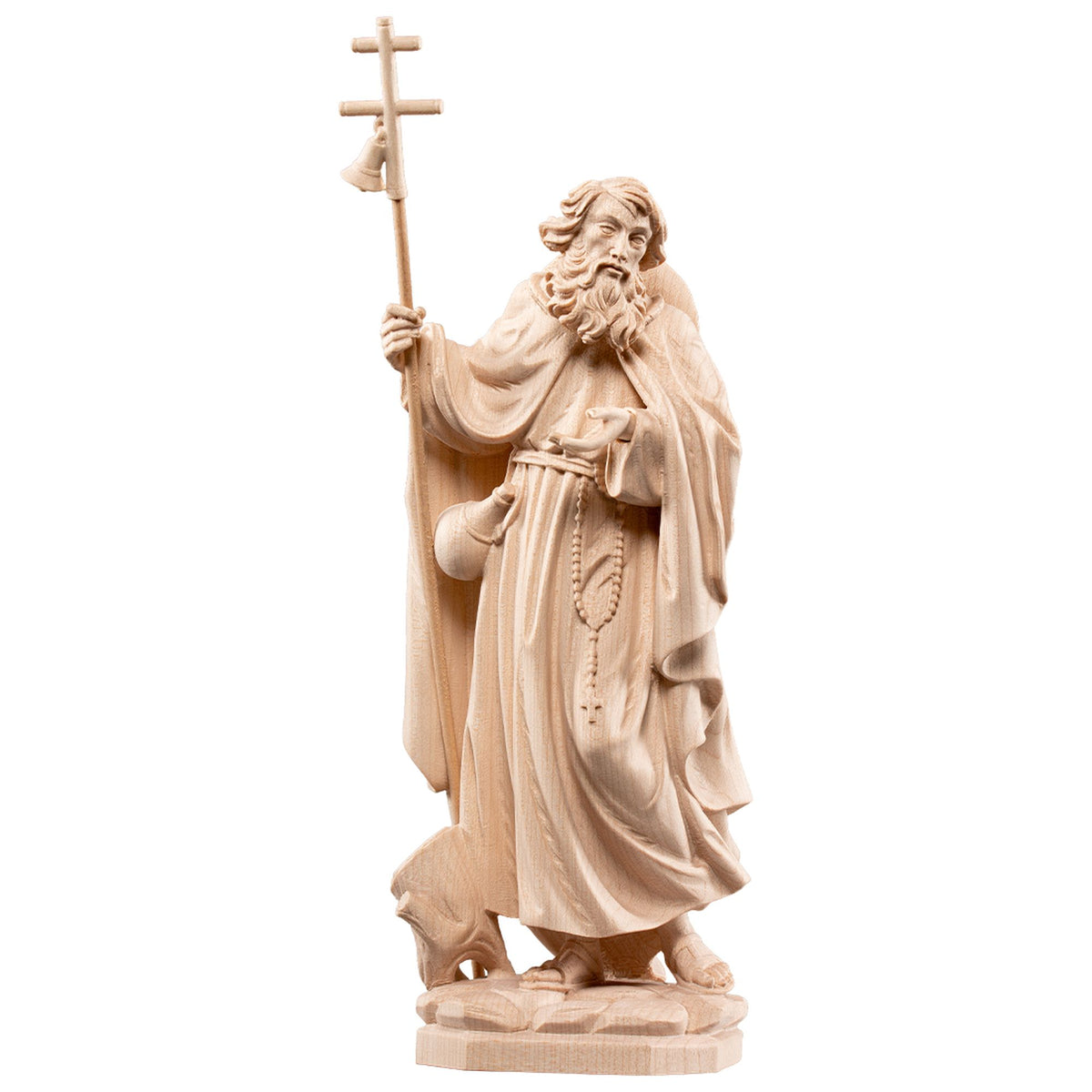 Santo Ermitaño – talla de madera hecha a mano del Tirol del Sur, acabado natural