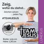Anstecknadel Team Jesus mit Kreuz-T, schwarz-weiße Emaille, 3,05 x 1,78 cm – Bild 2