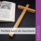 Großes Wandkreuz aus massivem Lindenholz, 30 cm, Naturfarbe – Bild 7