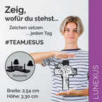 Anstecknadel Kreuz mit Antlitz Jesu und Dornenkrone, schwarz-weiße Emaille, 2,54 x 3,30 cm – Bild 2