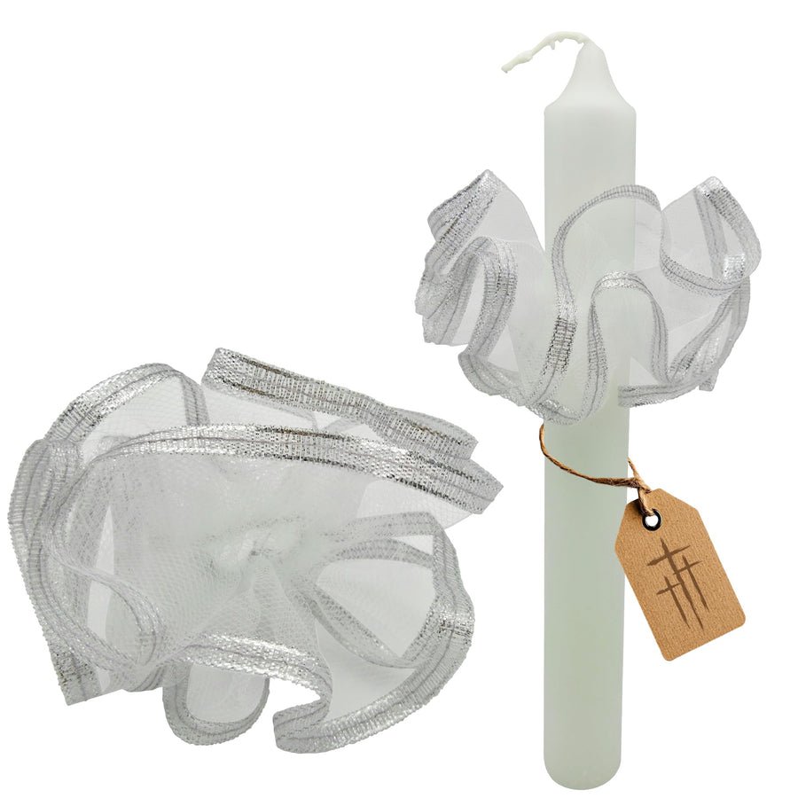 Protège-cierge anti-gouttes en tulle pour bougies d'autel Ø 1–4,5 cm, en sept coloris – image 3