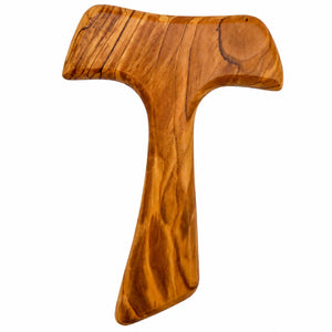 Tau-Kreuz aus Olivenholz 15 cm – Wandkreuz aus Bethlehem, gesegnet