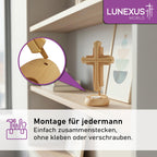 Standkreuz aus Buchenholz, 23,5 cm, mit rundem Sockel für ein Teelicht – Bild 4