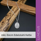 Marienkette Antik-Silber matt, Anhänger 2,4 cm, Ankerkette 60 cm, Edelstahl, gesegnet – Bild 5