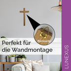 Großes Wandkreuz aus massivem Lindenholz, 30 cm, Naturfarbe – Bild 5