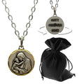 Marienkette Madonna mit Kind, Medaillon 2,2 cm Edelstahl, Gravur Gott schütze dich
