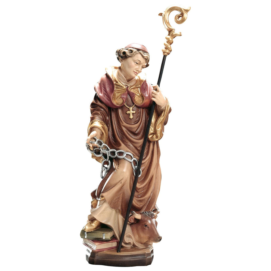 Hl. Leonhard – handgeschnitzte Holzfigur, Ausführung handbemalt