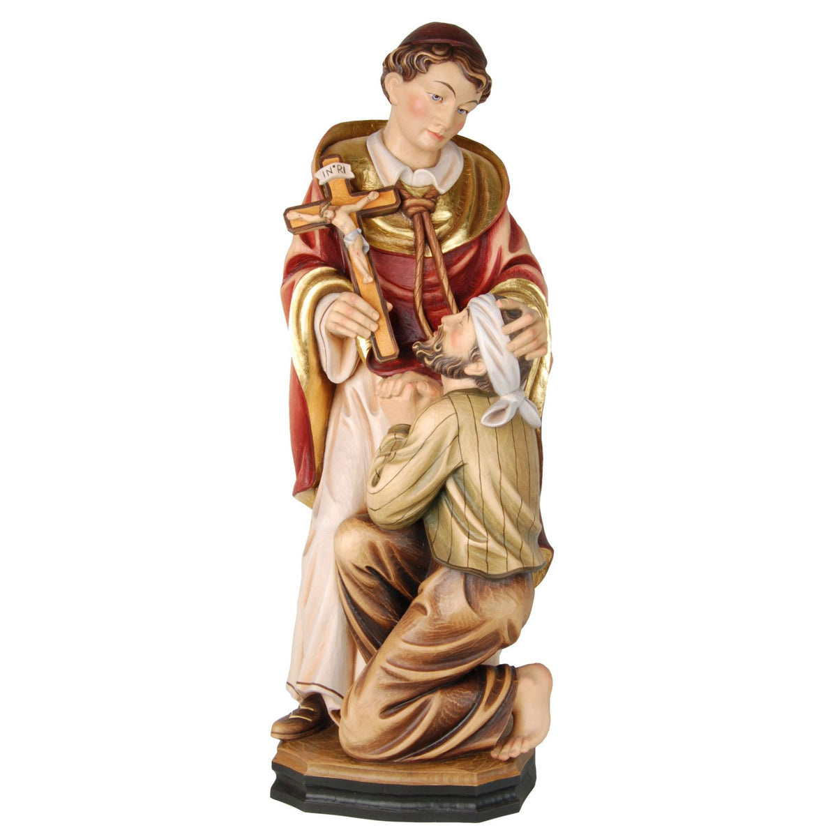 San Carlos Borromeo – talla de madera hecha a mano del Tirol del Sur, acabado pintado a mano