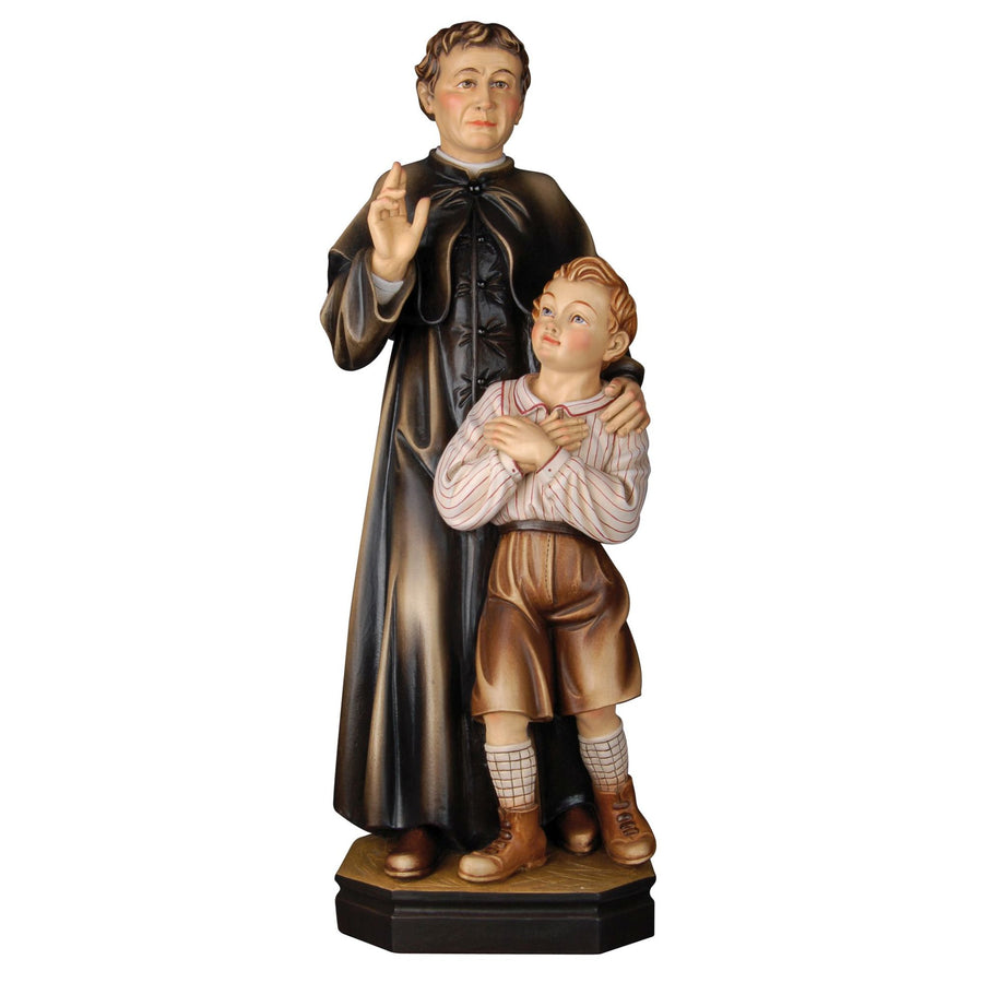 Hl. Johannes Bosco (Don Bosco) – handgeschnitzte Holzfigur aus Südtirol, Ausführung handbemalt