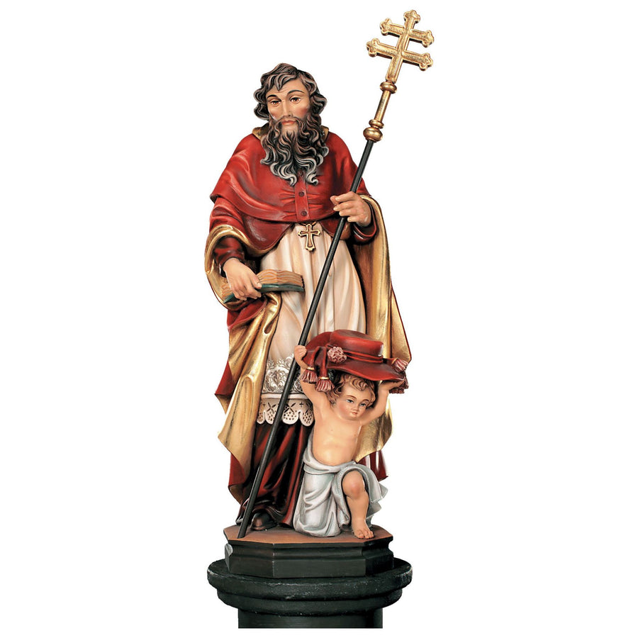 San Gregorio Barbarigo – statua in legno scolpita a mano in Alto Adige, finitura dipinta a mano