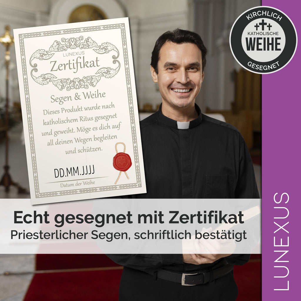 Anstecknadel Kreuz mit Antlitz Jesu und Dornenkrone, schwarz-weiße Emaille, 2,54 x 3,30 cm – Bild 3