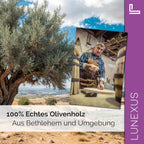 Haussegen aus Olivenholz mit betenden Händen und Inschrift Gott segne unser Haus – Bild 7