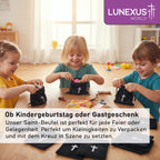 10er Set schwarze Samtbeutel 10 × 9 cm mit weißem Kreuz und Kordelzug – Bild 5